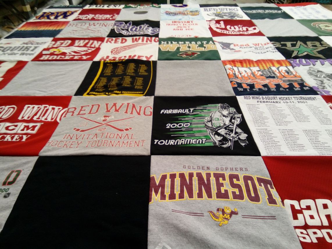 T-shirt quilt from university of minnesota by Wanda from MN