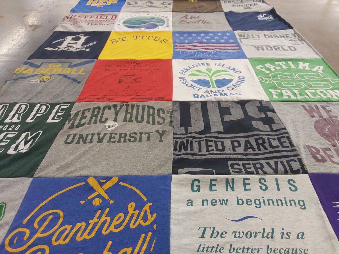 T-shirt quilt featuring panthers baseball by Diane from PA