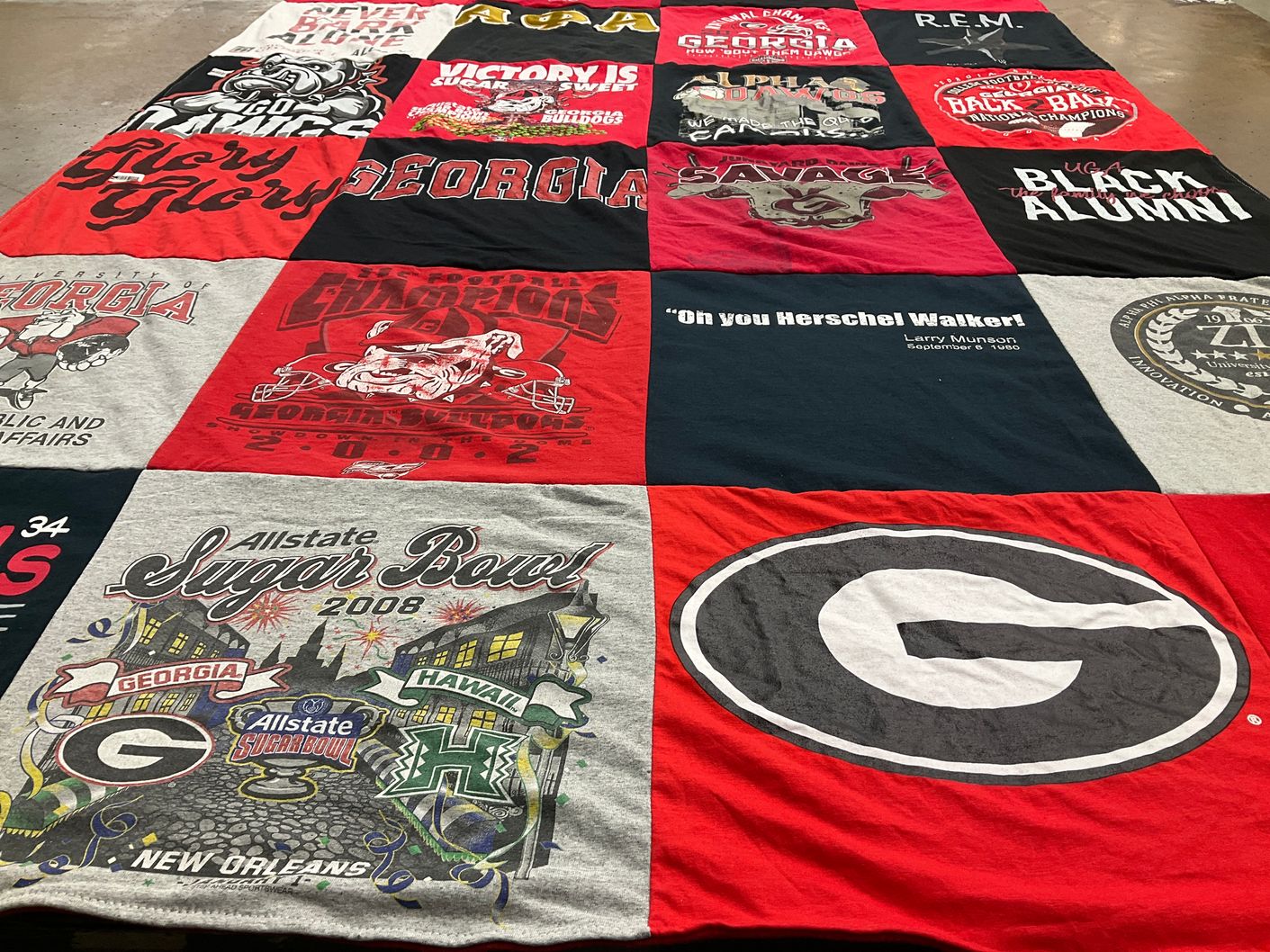 T-shirt quilt featuring university of georgia football team by Marc from GA