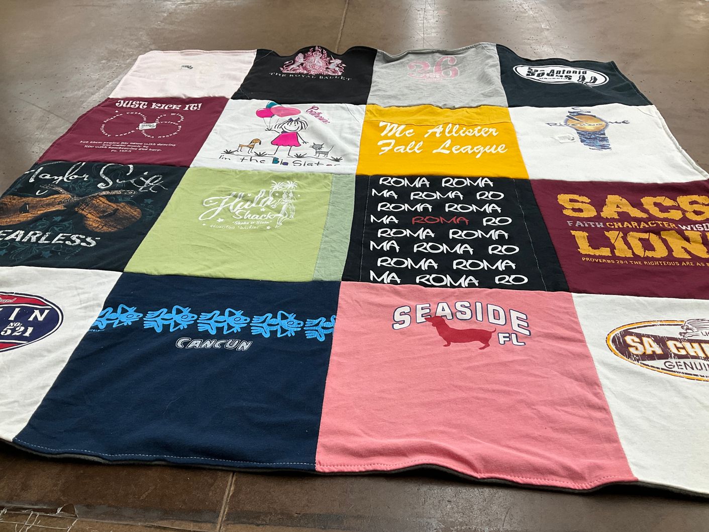 T-shirt quilt with music, beach themes by Tami from TX