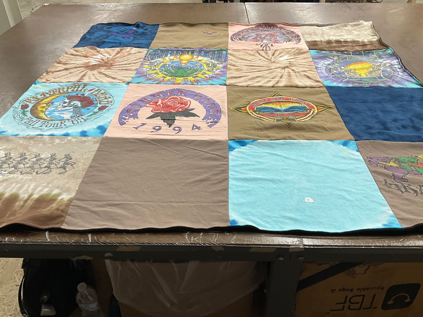 T-shirt quilt with music, concerts themes by Christine from NJ