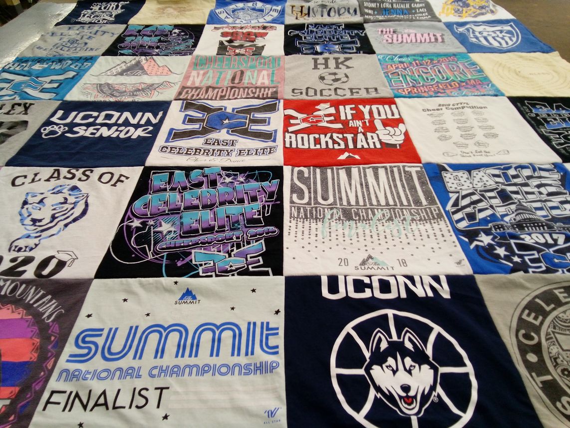 T-shirt quilt featuring uconn huskies by Jenna from CT