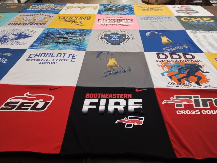 T-shirt quilt featuring charlotte basketball by Karla from FL