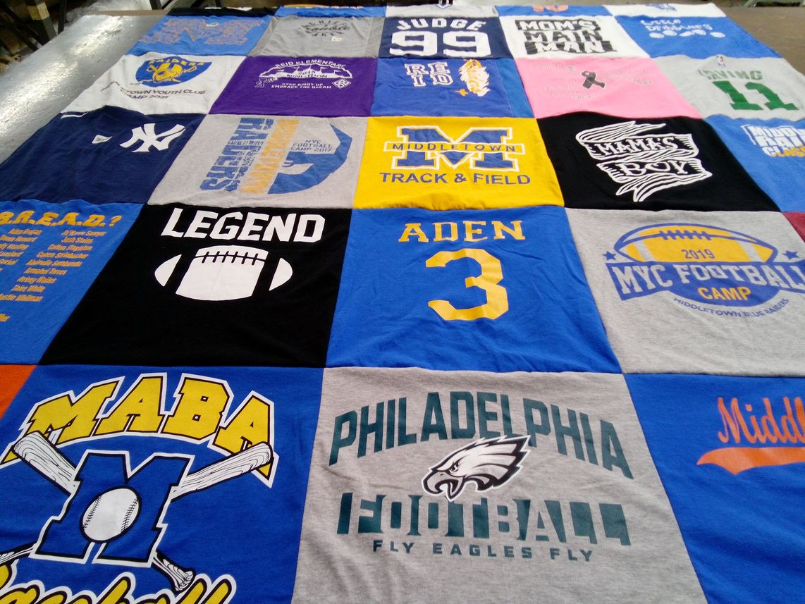 T-shirt quilt featuring philadelphia eagles football, middletown blue raiders by sherri from PA