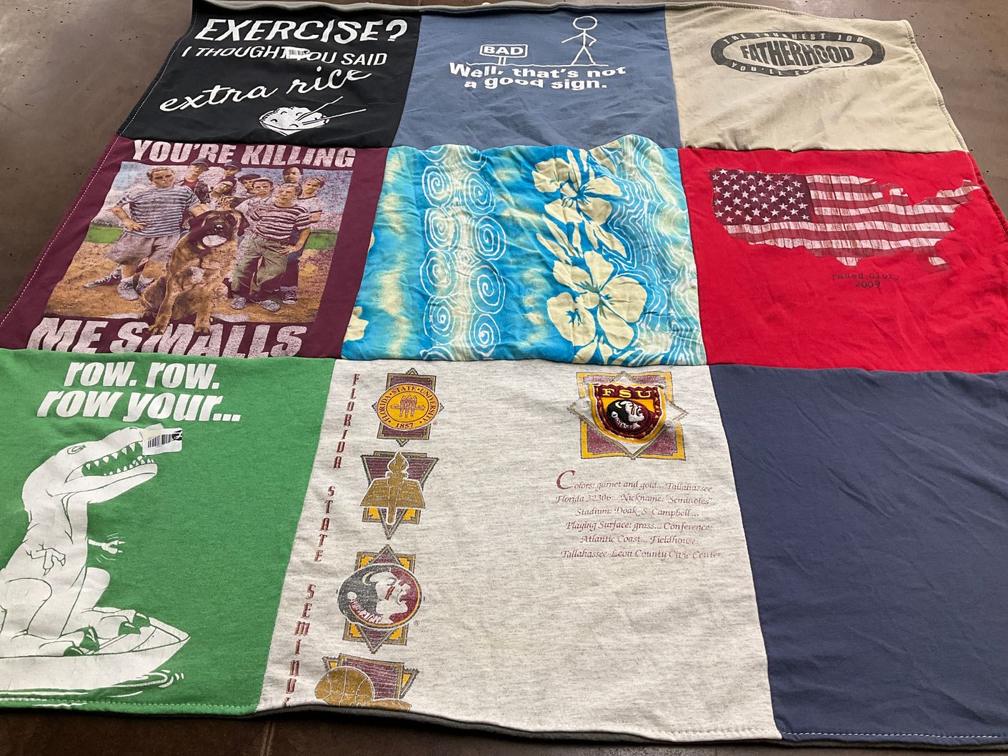 T-shirt quilt featuring florida state seminoles by Barbara from IN