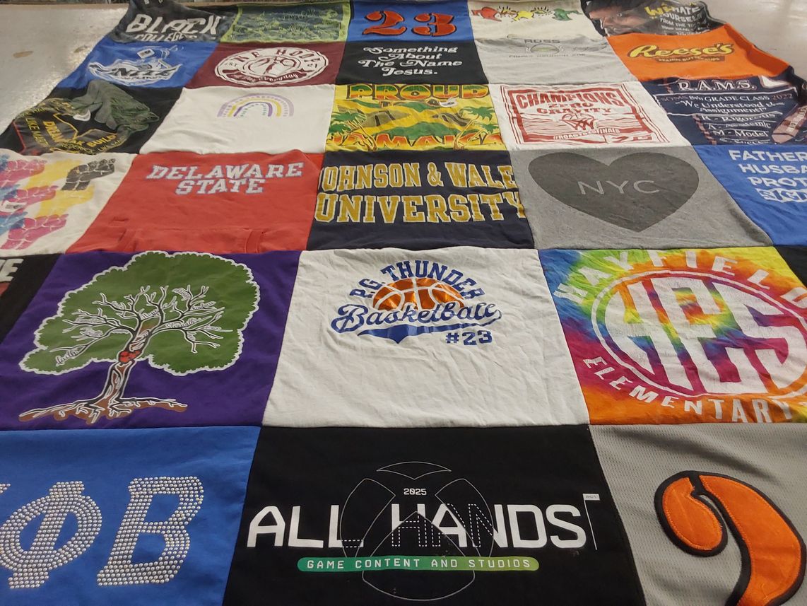 T-shirt quilt featuring p.g. thunder basketball by Danielle from MD