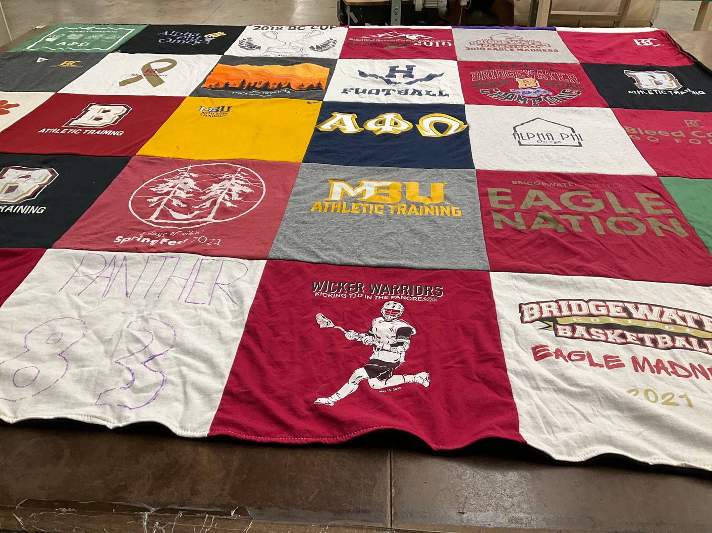 T-shirt quilt featuring bridgewater college basketball, bridgewater college football by Savannah from VA