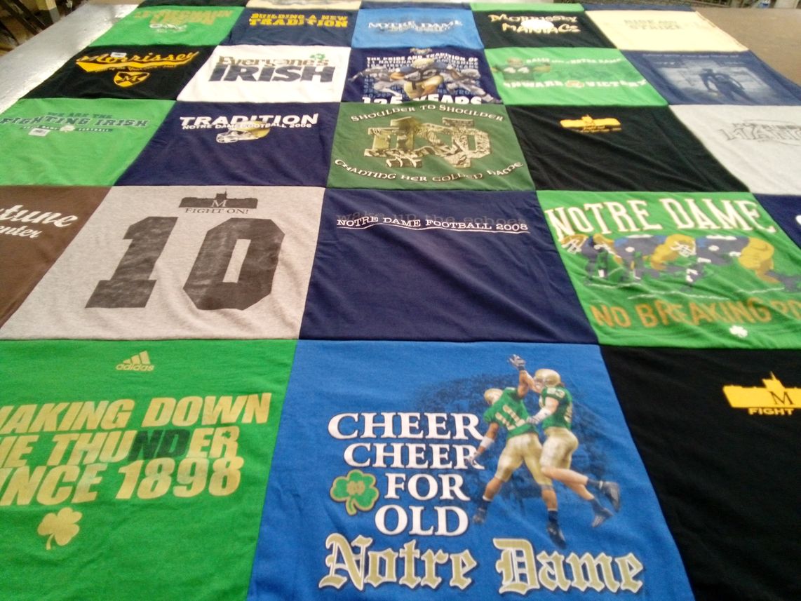 T-shirt quilt featuring fighting irish by Mary from OH