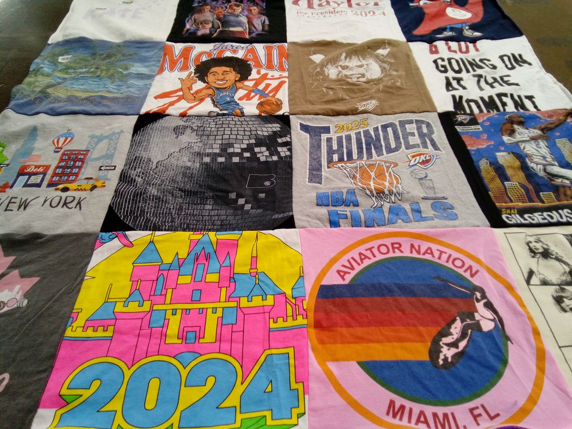 T-shirt quilt featuring oklahoma city thunder by Megan from OK