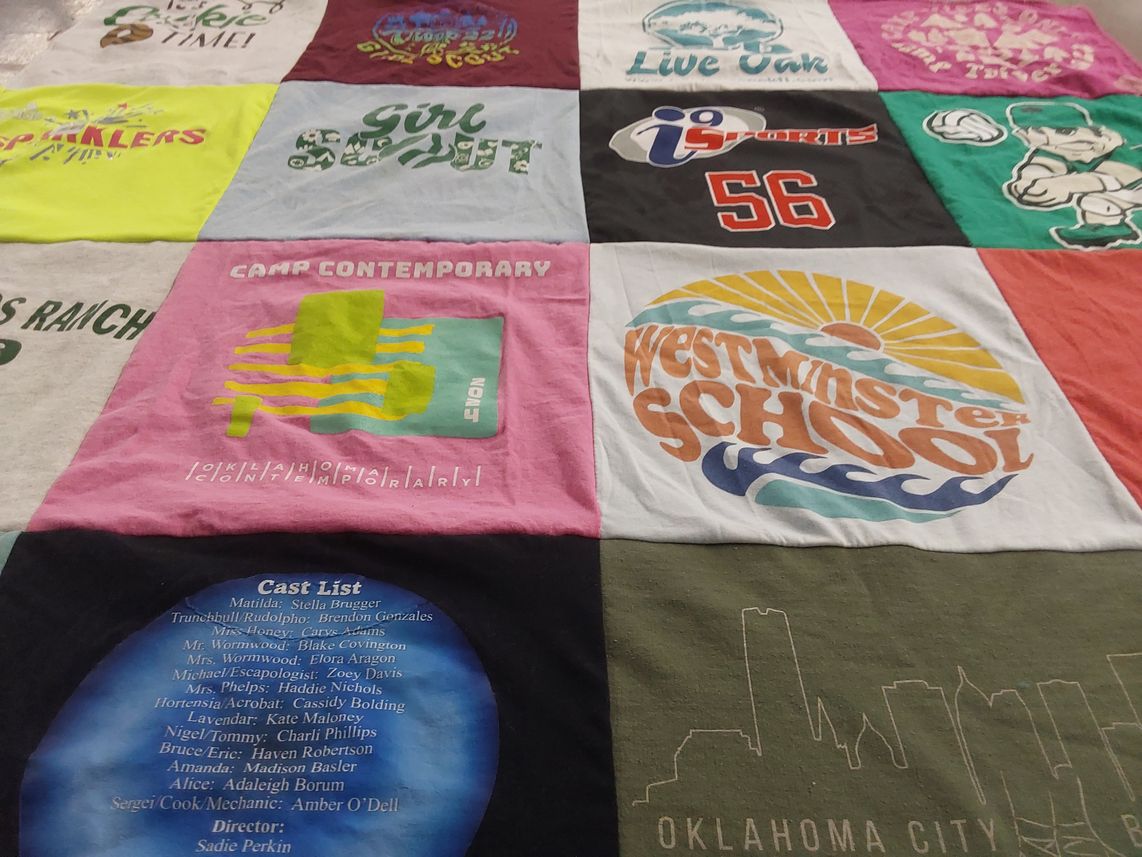 T-shirt quilt from westminster school by Megan from OK