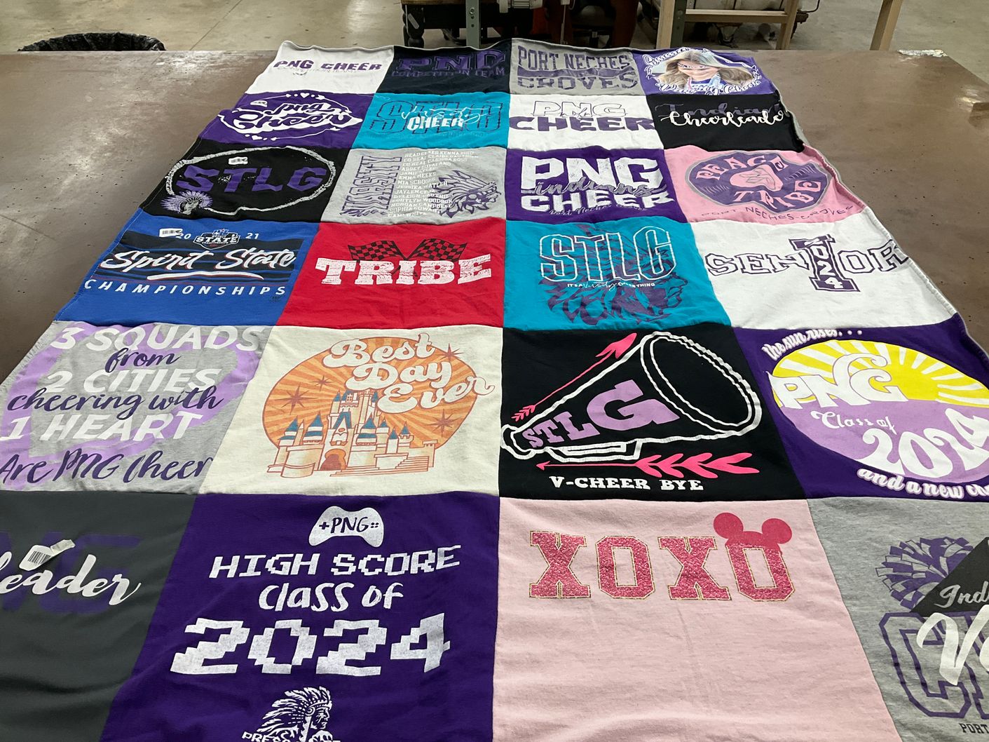 T-shirt quilt from port neches grove high school by Kristina from LA