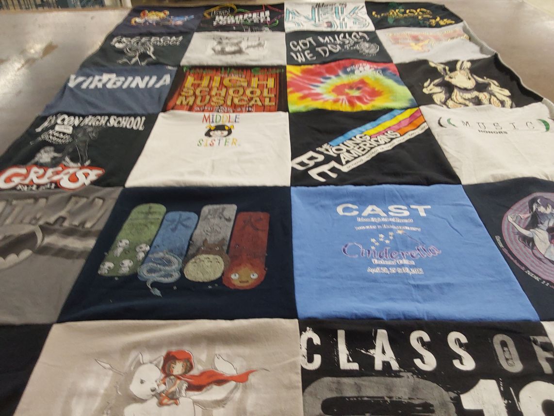 T-shirt quilt from avi con high school by Victoria from CO