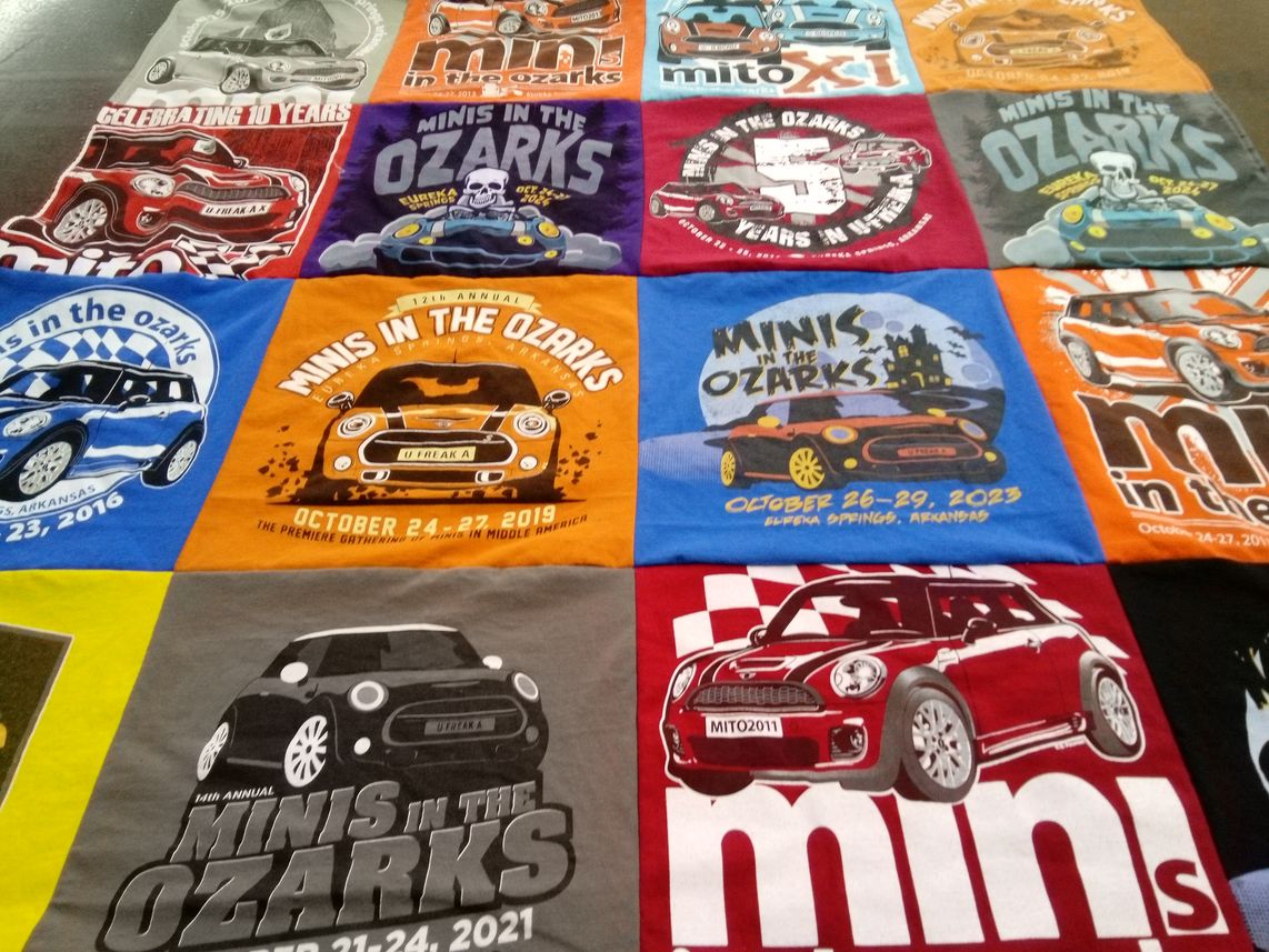 T-shirt quilt with cars, mini cooper themes by LEA ANN from TX