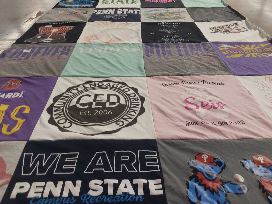 T-shirt quilt featuring penn state university by Shelby from PA