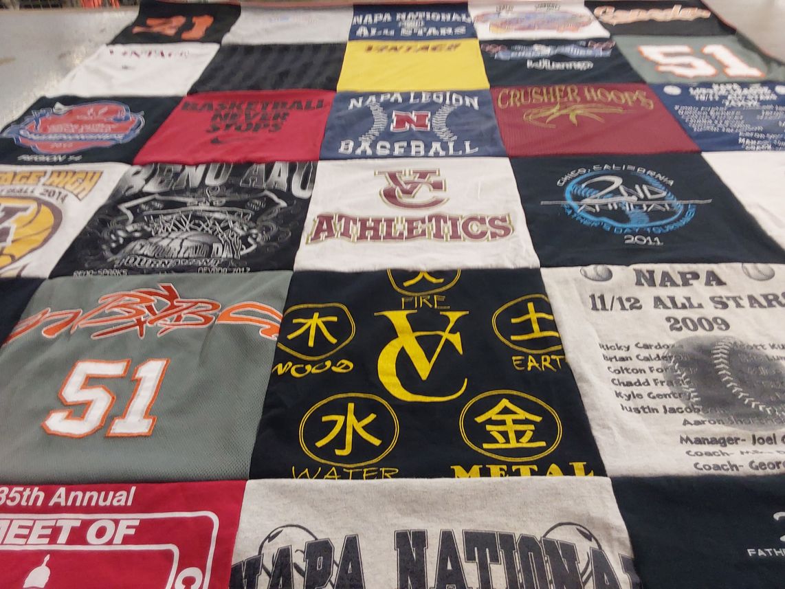 T-shirt quilt from napa high school by Barbara from CA