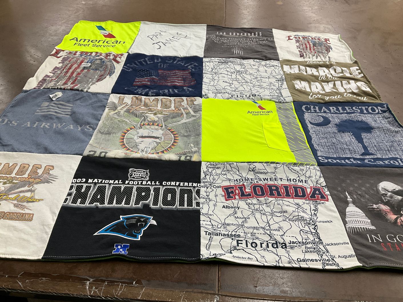T-shirt quilt featuring carolina panthers by Vivian from NC