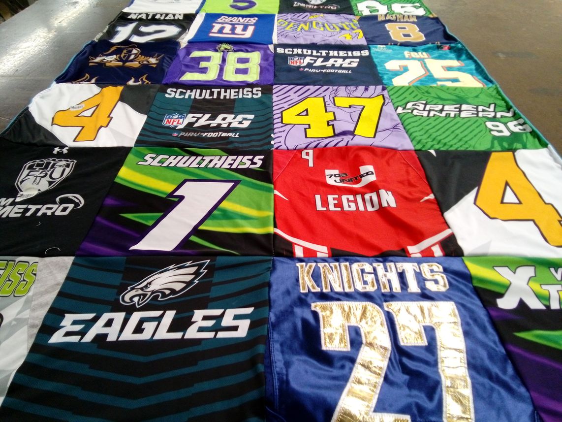 T-shirt quilt featuring eagles by Barbara from VA