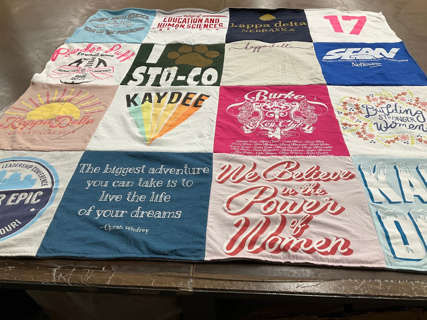 T-shirt quilt from university of nebraska by Sherry from TX