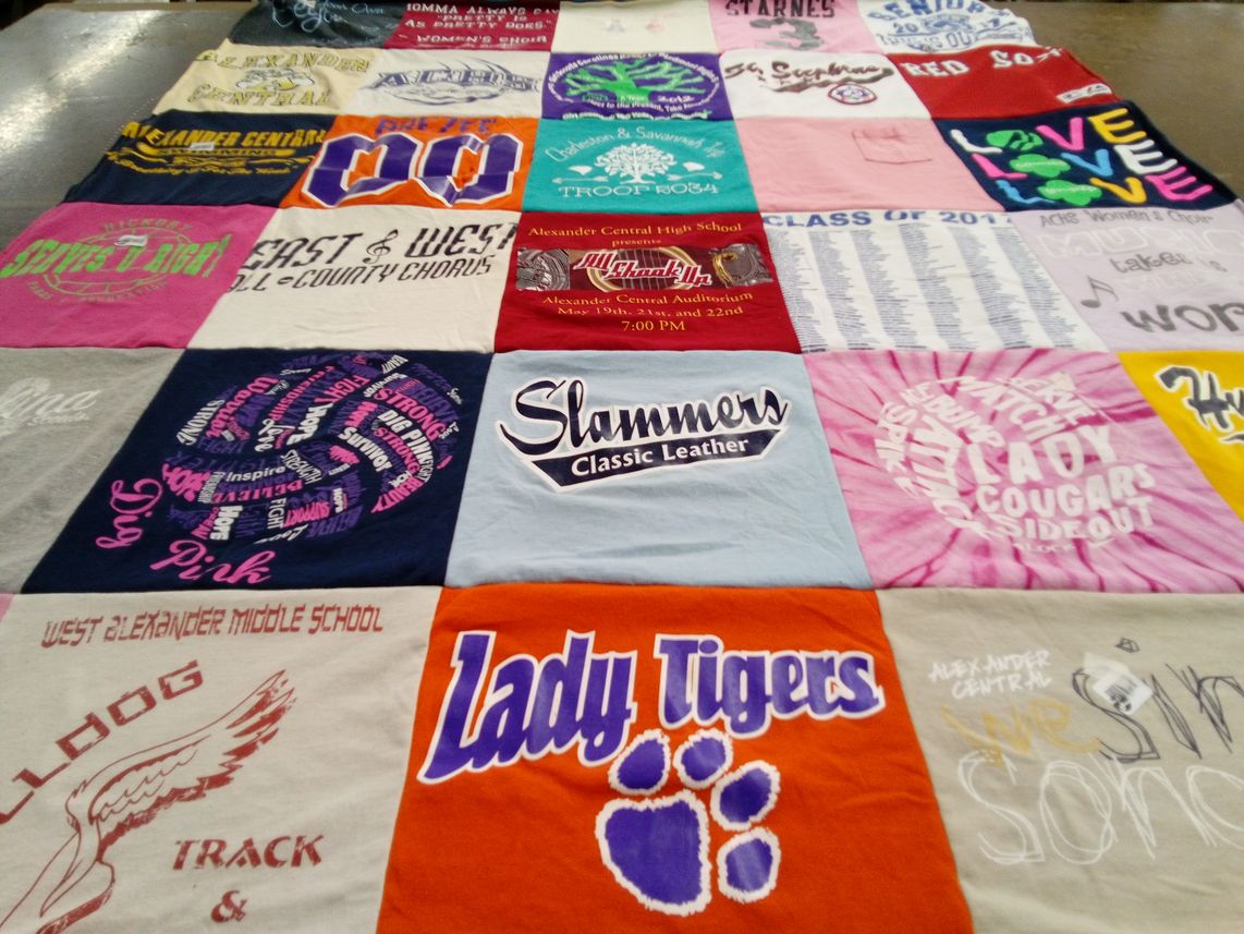 T-shirt quilt featuring lady tigers by Leigha from NC
