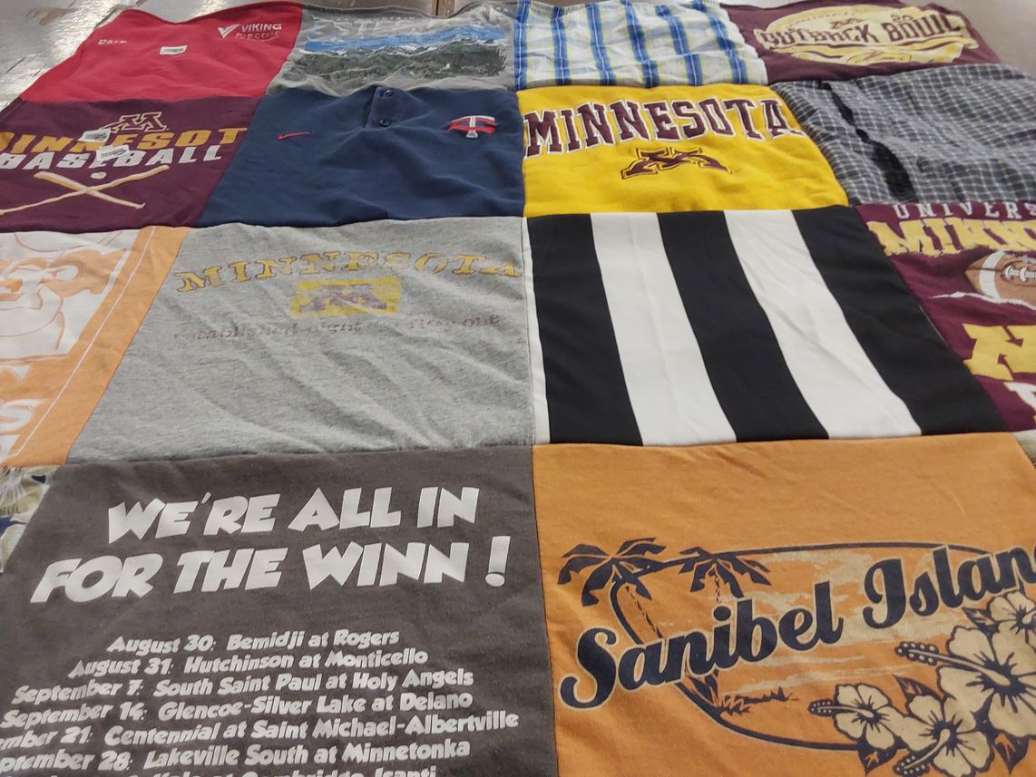 T-shirt quilt featuring university of minnesota baseball by J from MN
