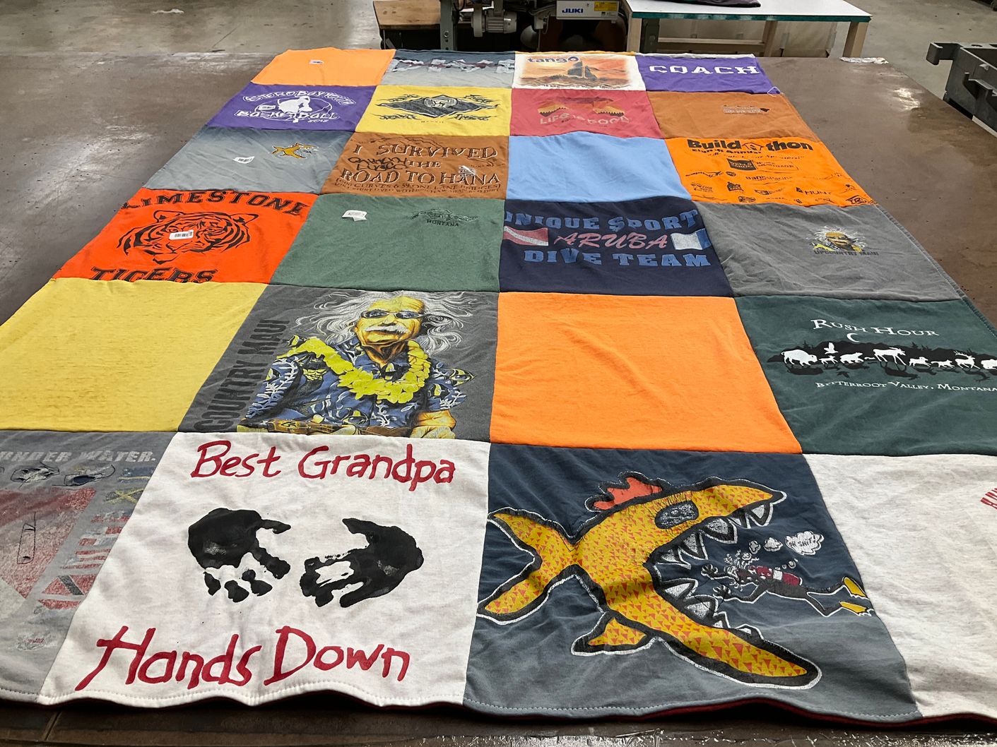 T-shirt quilt from limestone university by Marianne from HI