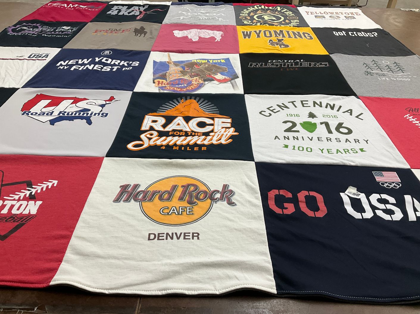 T-shirt quilt featuring central rustlers by Jessica from WY