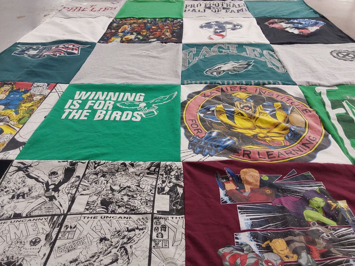 T-shirt quilt featuring philadelphia eagles by Melody from CA