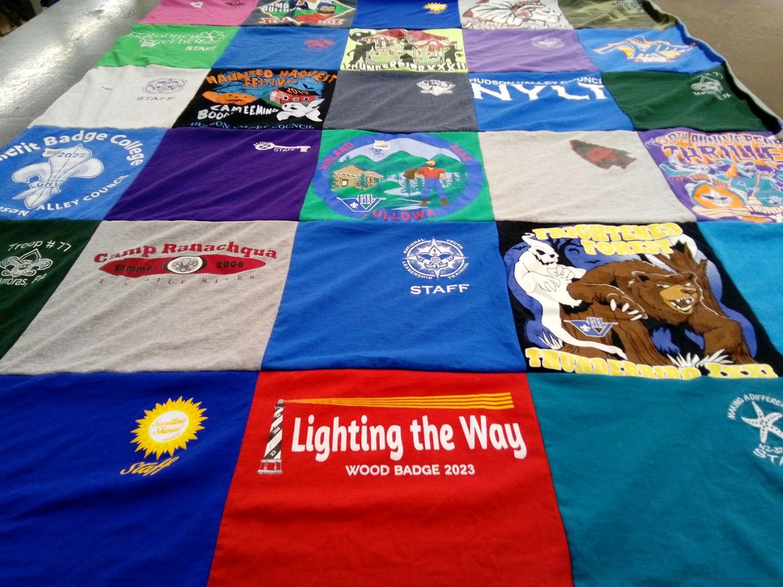 T-shirt quilt from merit badge college by Jessica from PA