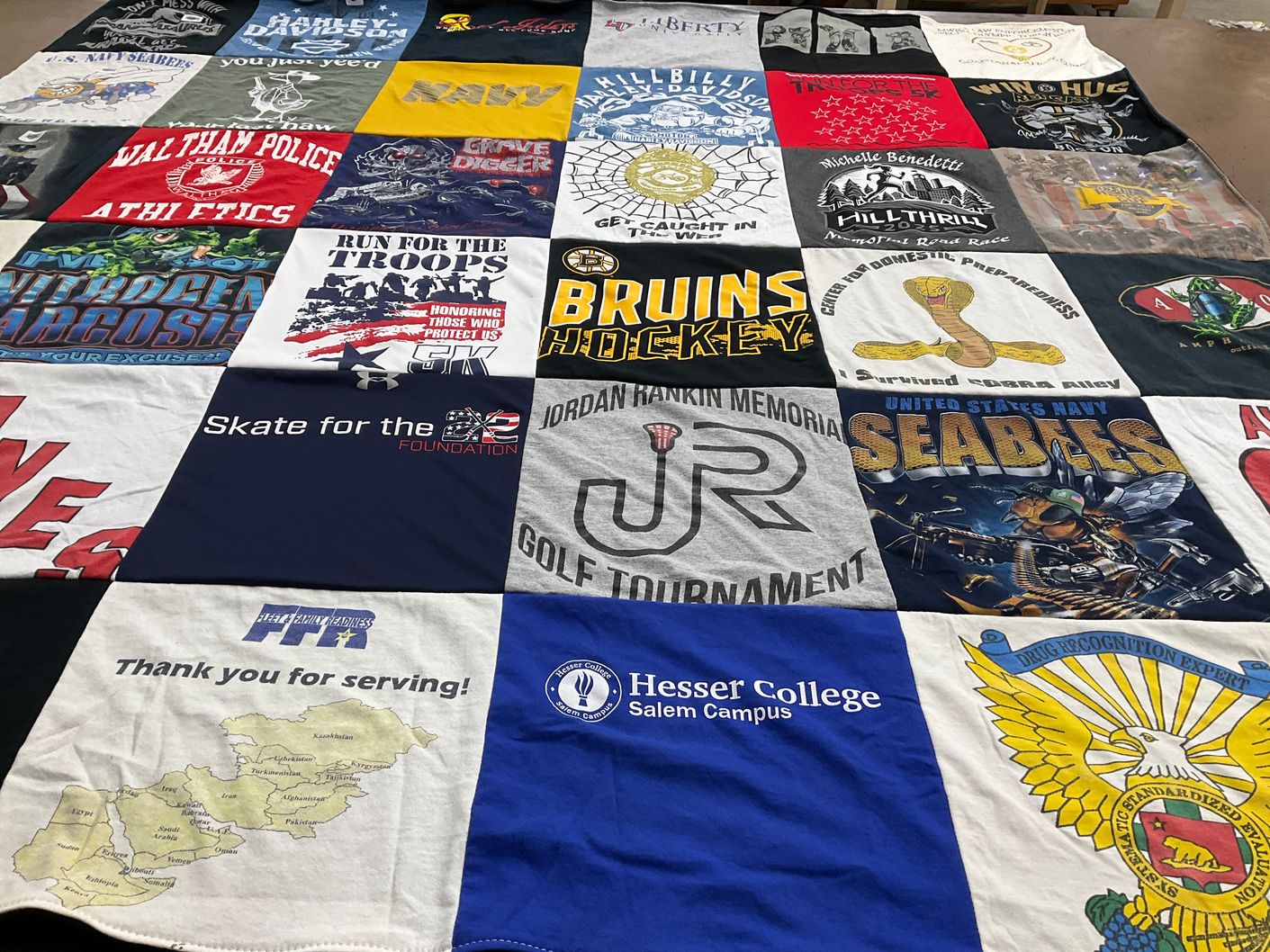 T-shirt quilt featuring bruin hockey by Kevin from MA