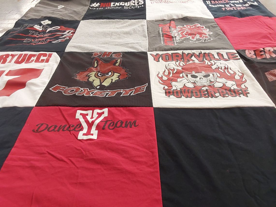 T-shirt quilt from yorkville high school by Barbara from IL