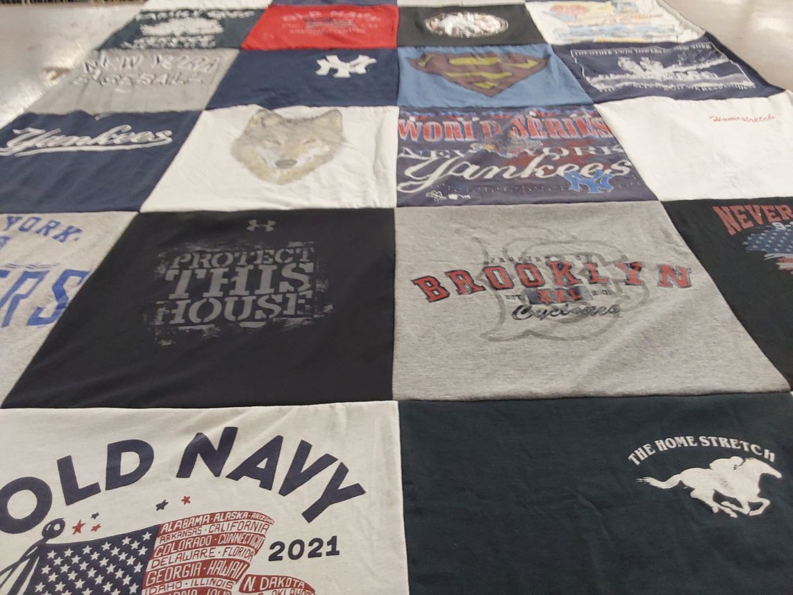 T-shirt quilt featuring brooklyn cyclones, new york yankees by Christine from NY