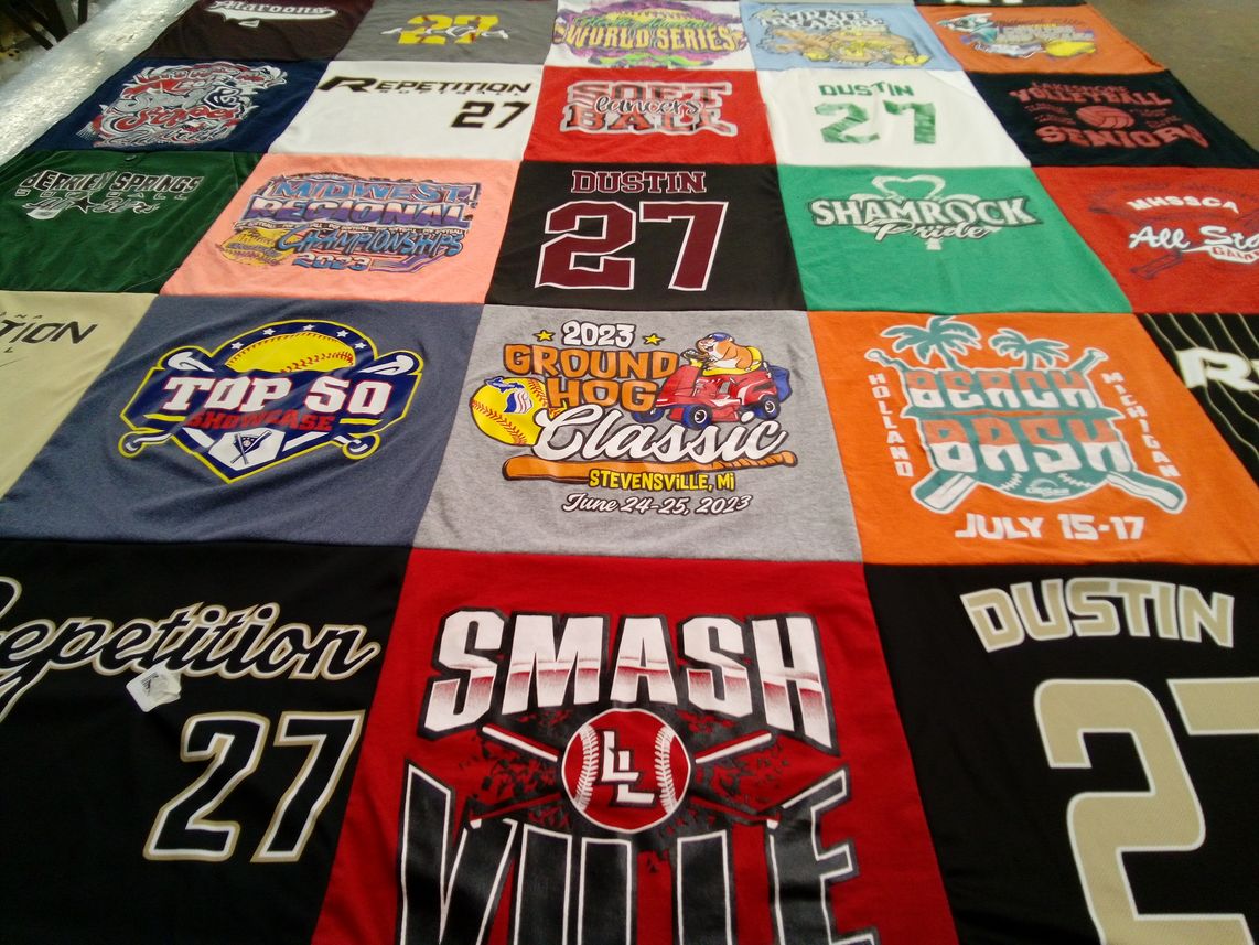 T-shirt quilt featuring smashville by Kimberley from MI