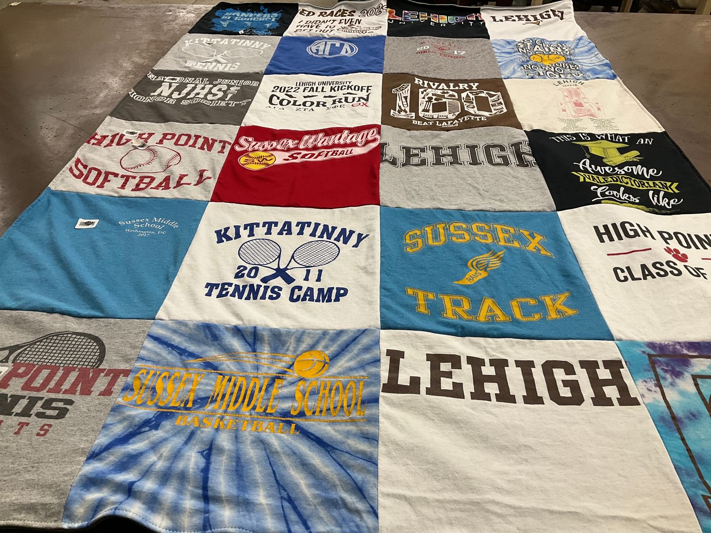 T-shirt quilt featuring high point softball, sussex track by Jennifer from NJ