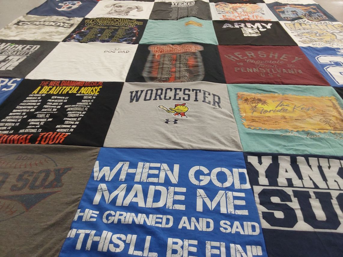T-shirt quilt featuring new york yankees, boston red sox by Janet from NY