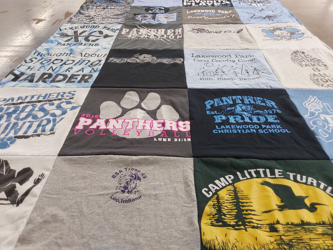 T-shirt quilt featuring lakewood park panthers by Angela from IN
