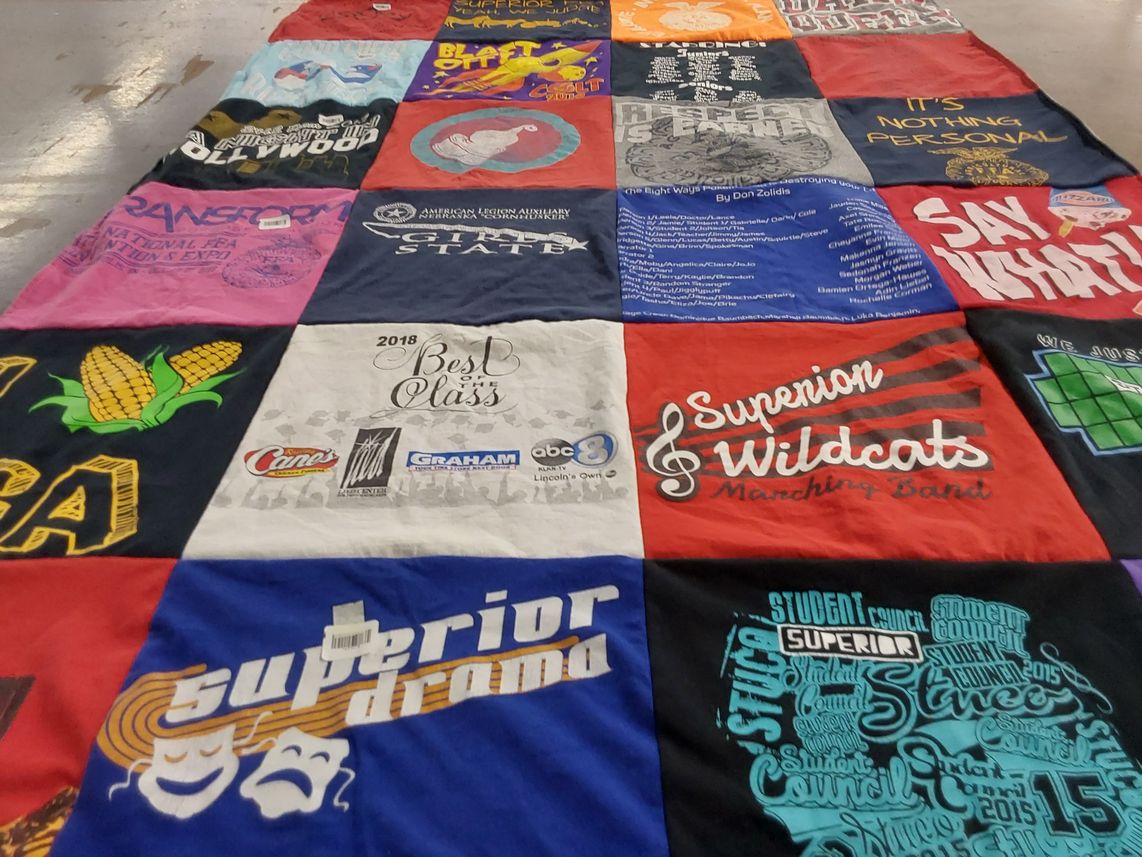 T-shirt quilt featuring superior wildcats marching band by Melissa from NE