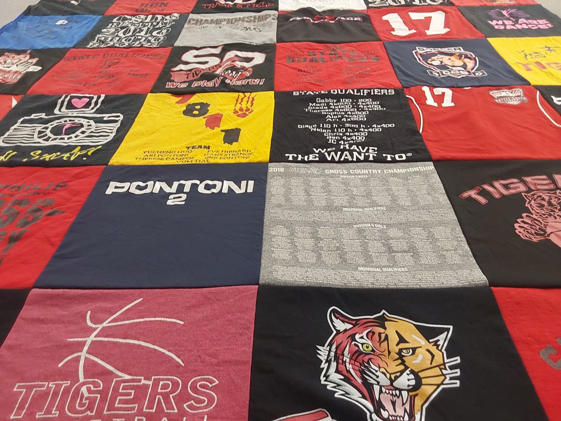 T-shirt quilt featuring tigers by jennifer from MI