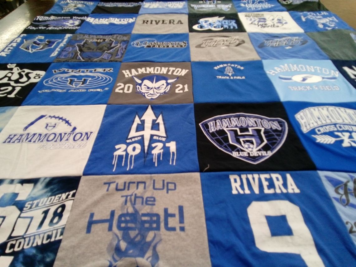 T-shirt quilt featuring hammon ton football, hammon ton track and field by Isabella from NJ