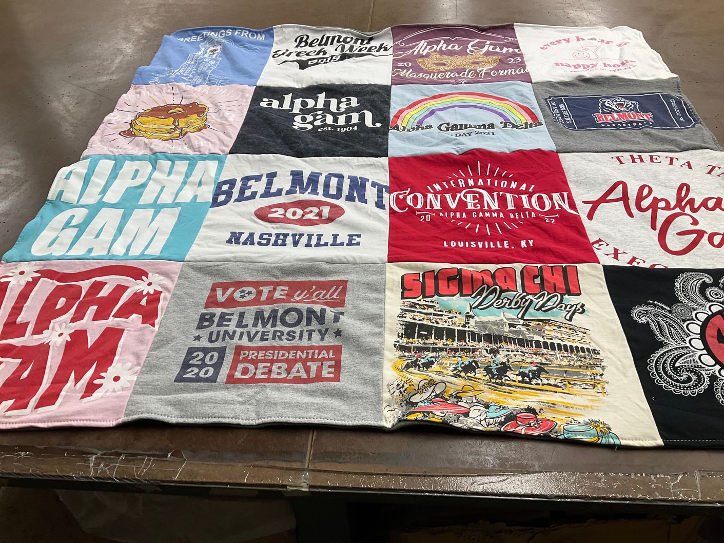 T-shirt quilt from belmont university by Noelle from TN