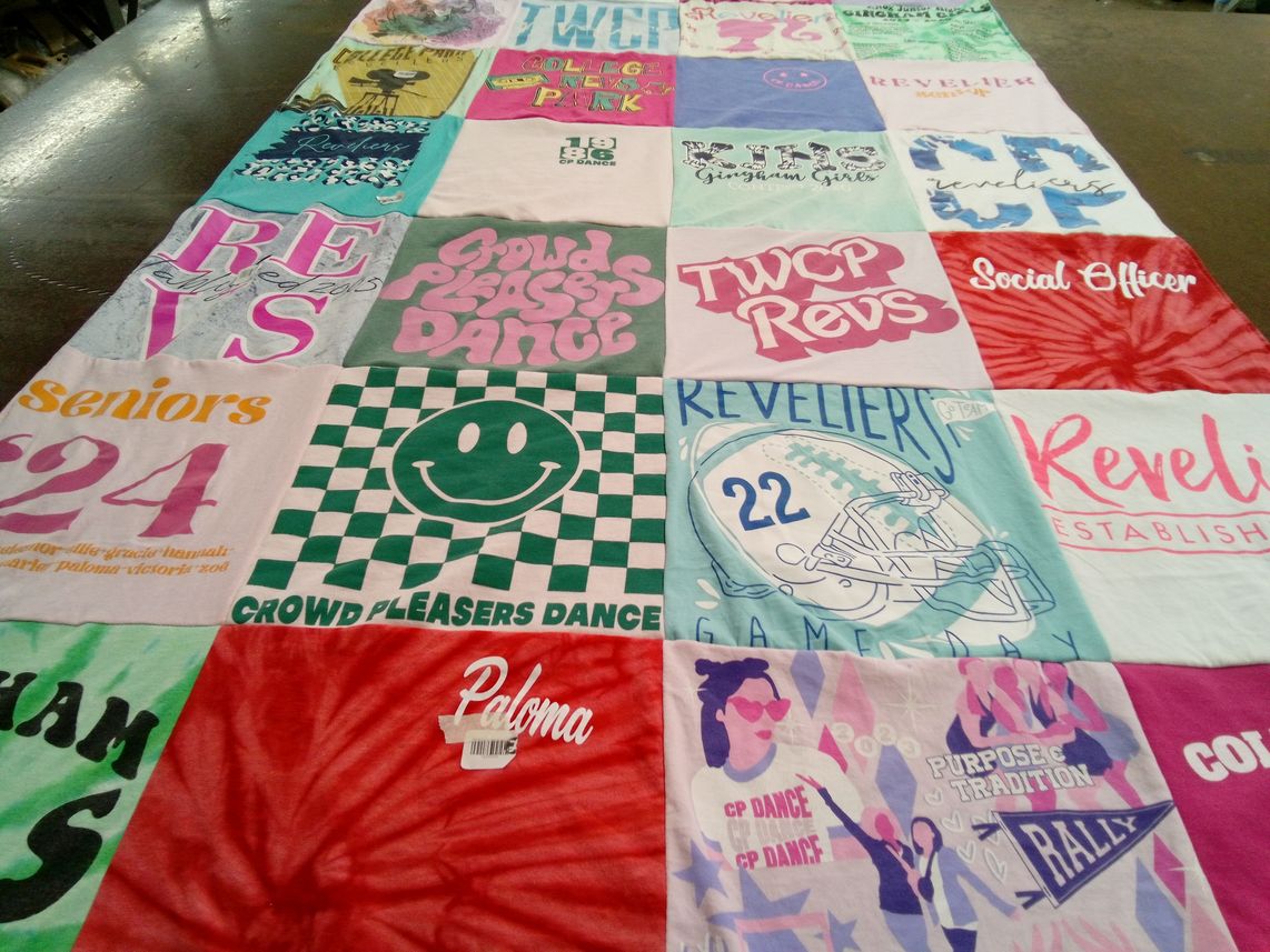 T-shirt quilt with dance themes by Maria from TX
