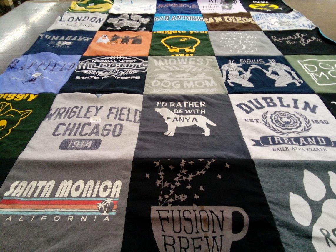 T-shirt quilt from normal west high school by Laura from IN