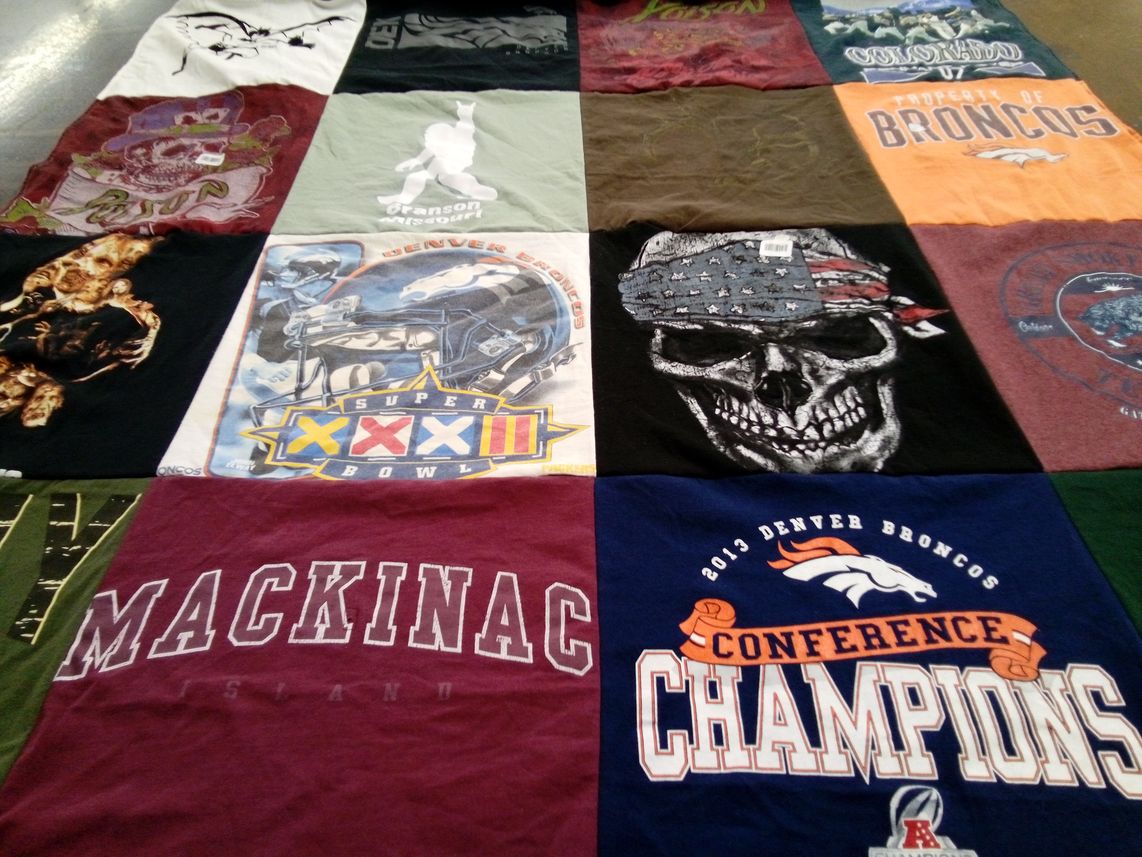 T-shirt quilt featuring denver broncos by Angelo from MI