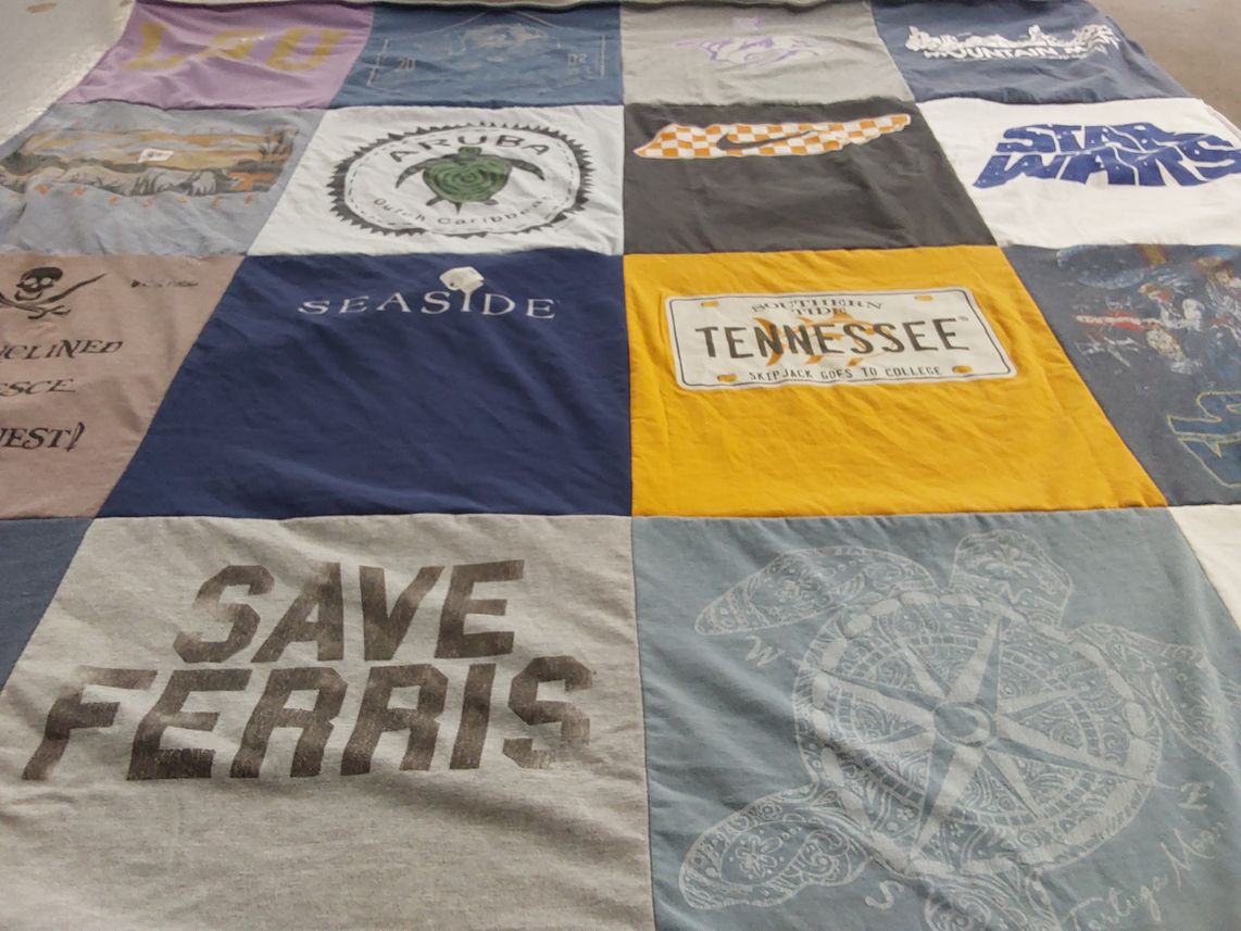 T-shirt quilt from louisiana state university, university of tennessee by Sharon from TN