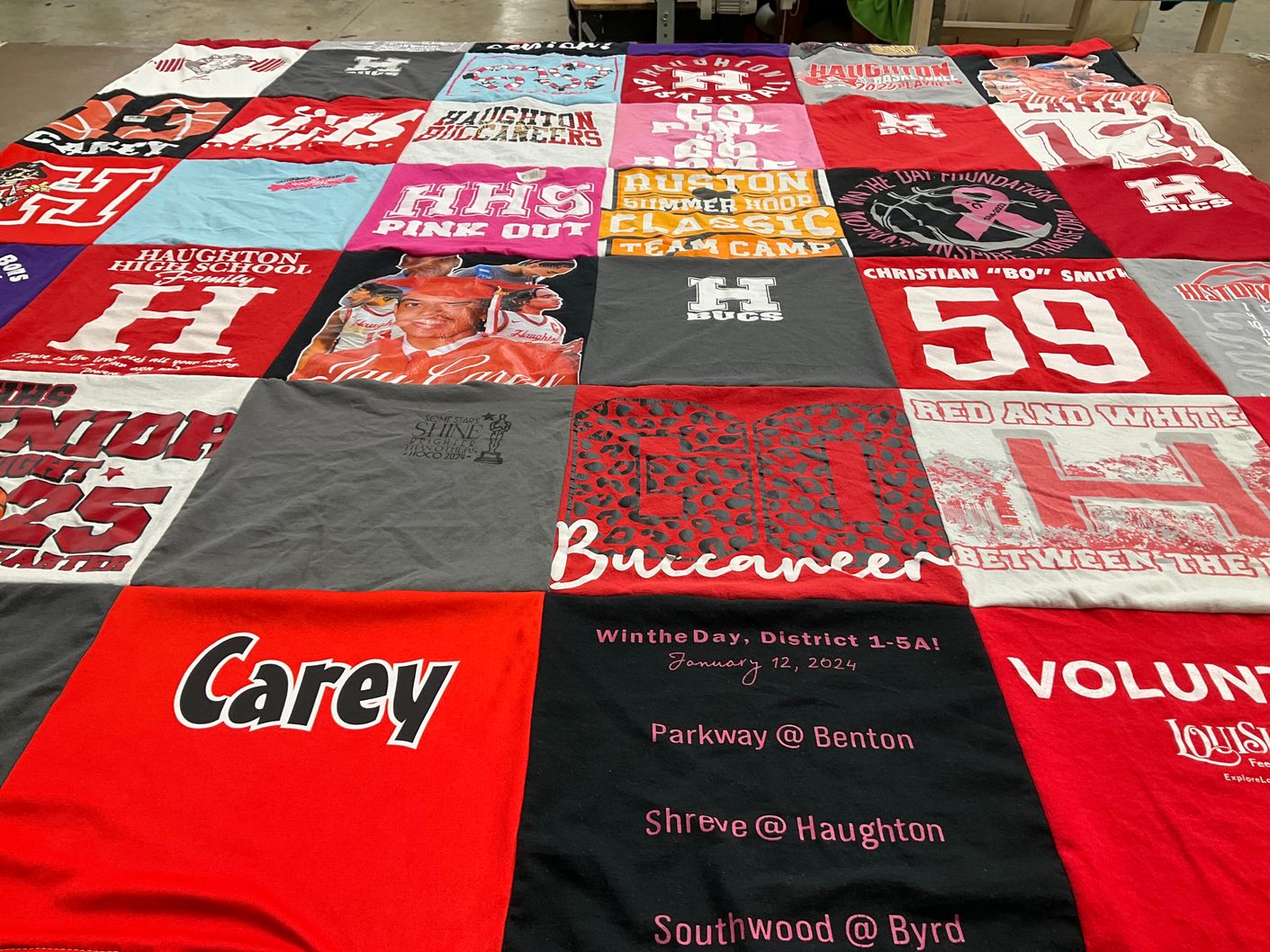 T-shirt quilt from haughton high school by Jayden from LA