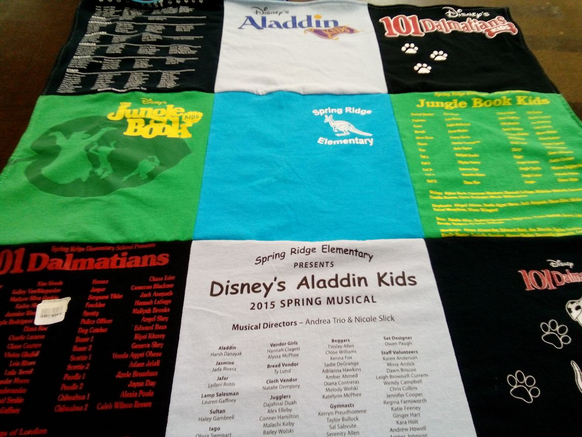 T-shirt quilt from spring ridge elementary school by Lynne from MD