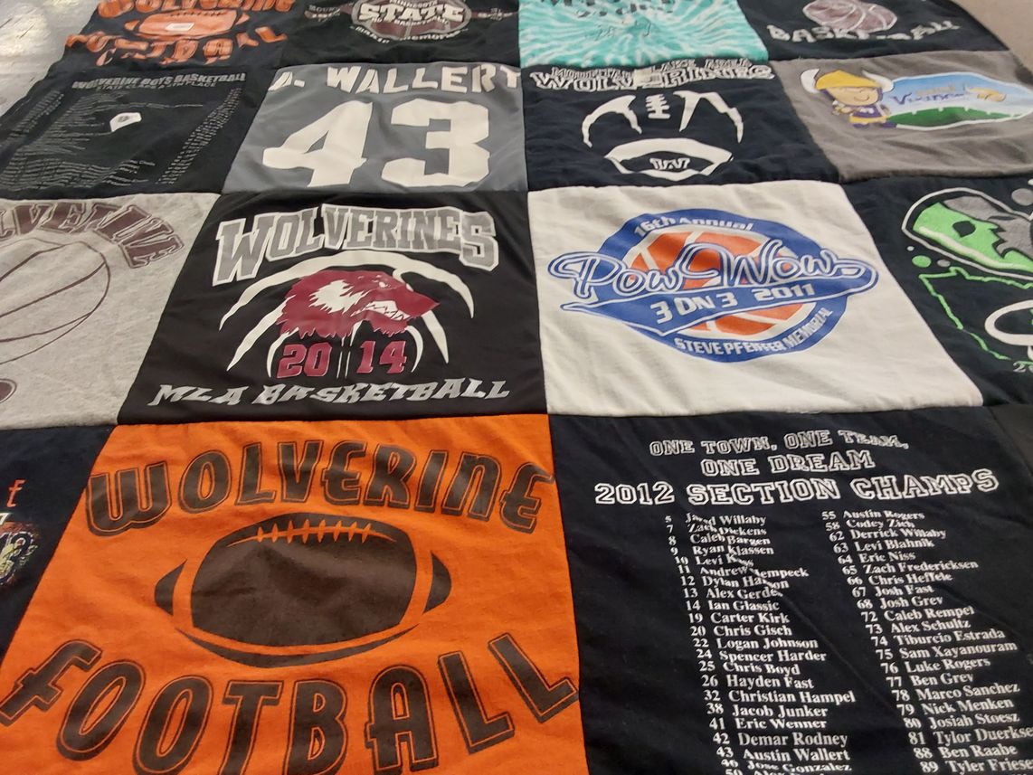 T-shirt quilt featuring wolverines by Deborah from MN