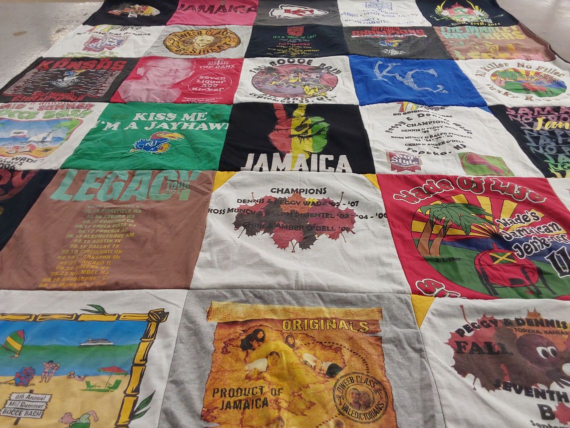 T-shirt quilt from university of kansas by Amber from TX