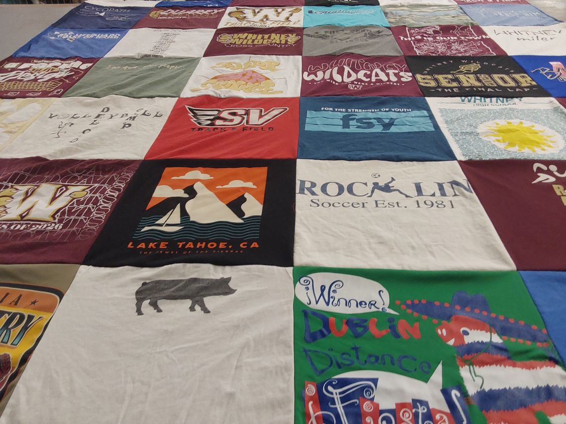 T-shirt quilt featuring wildcats, sv track and field by Jamie from CA