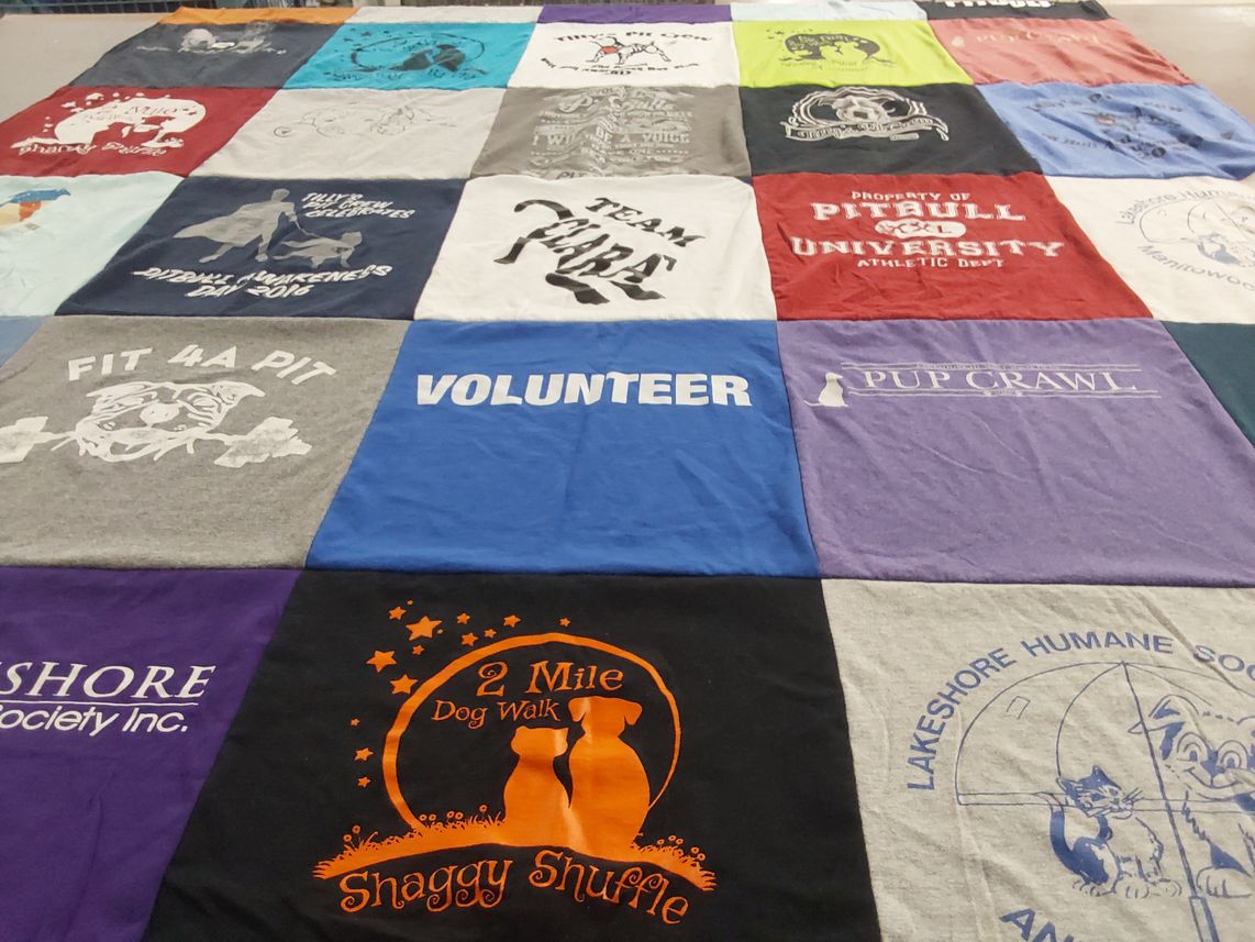 T-shirt quilt from pitbull university by Melissa from WI