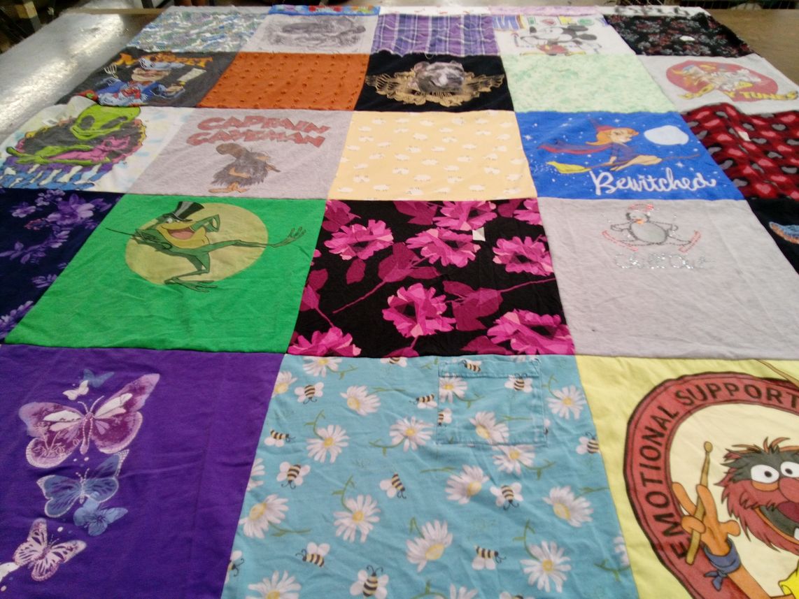 T-shirt quilt with animation, cartoons themes by Brittany from CO